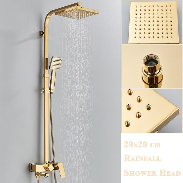 #1174 GOLD 3 IN 1 EXPOSED SHOWER SET