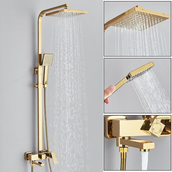 #1174 GOLD 3 IN 1 EXPOSED SHOWER SET