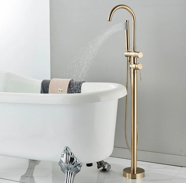 #1615 BRUSHED GOLD FREESTANDING TUB FILLER FAUCET