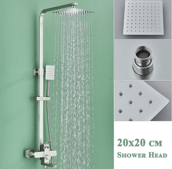 #1160 BRUSHED NICKEL 3 IN 1 RAINFALL EXPOSED SHOWER SET