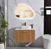 #1707 SG9238 31-Inch Wood Stripe Floating Vessel Sink Vanity Set with LED Mirror