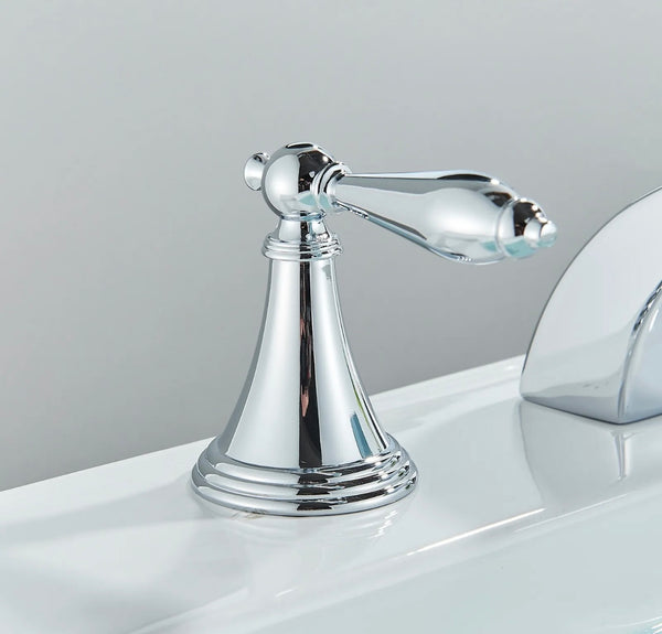 #1418 CHROME LED 8 INCH WIDESPREAD WATERFALL VANITY FAUCET