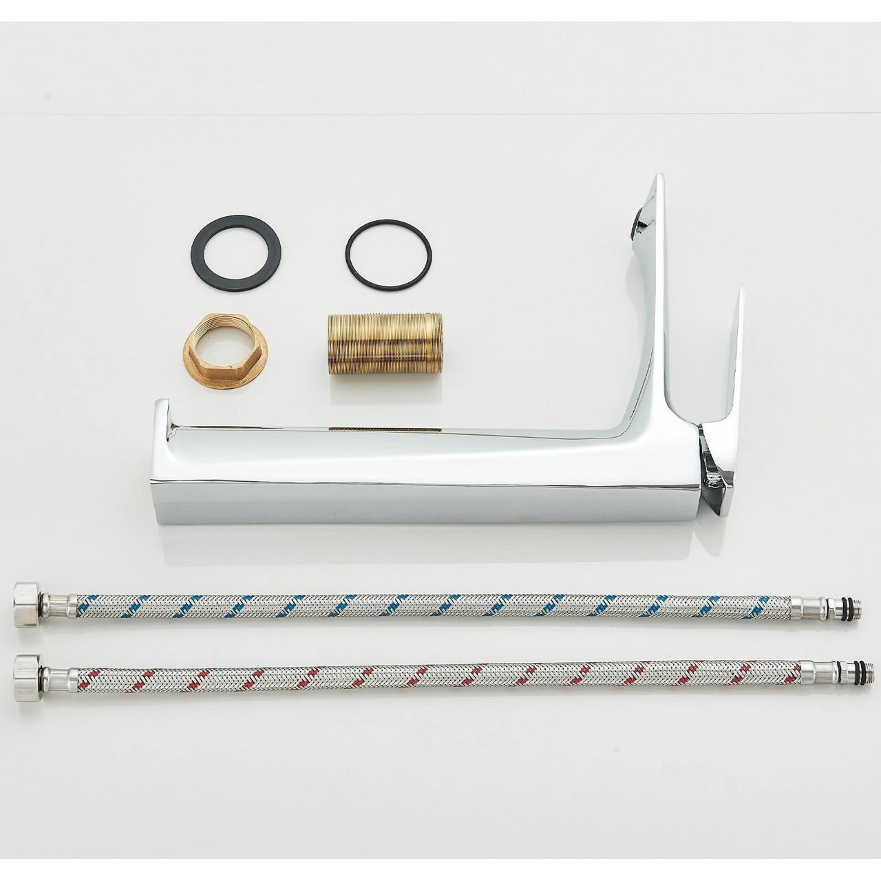 #1495 POLISHED CHROME GILD EDGE WATERFALL VESSEL SINK FAUCET