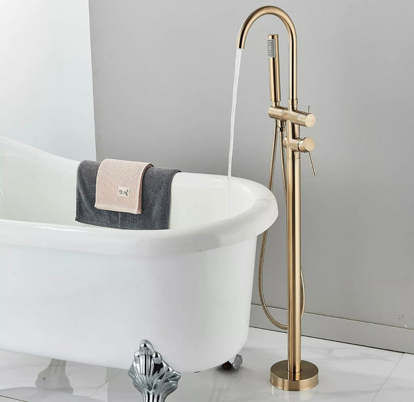 #1615 BRUSHED GOLD FREESTANDING TUB FILLER FAUCET