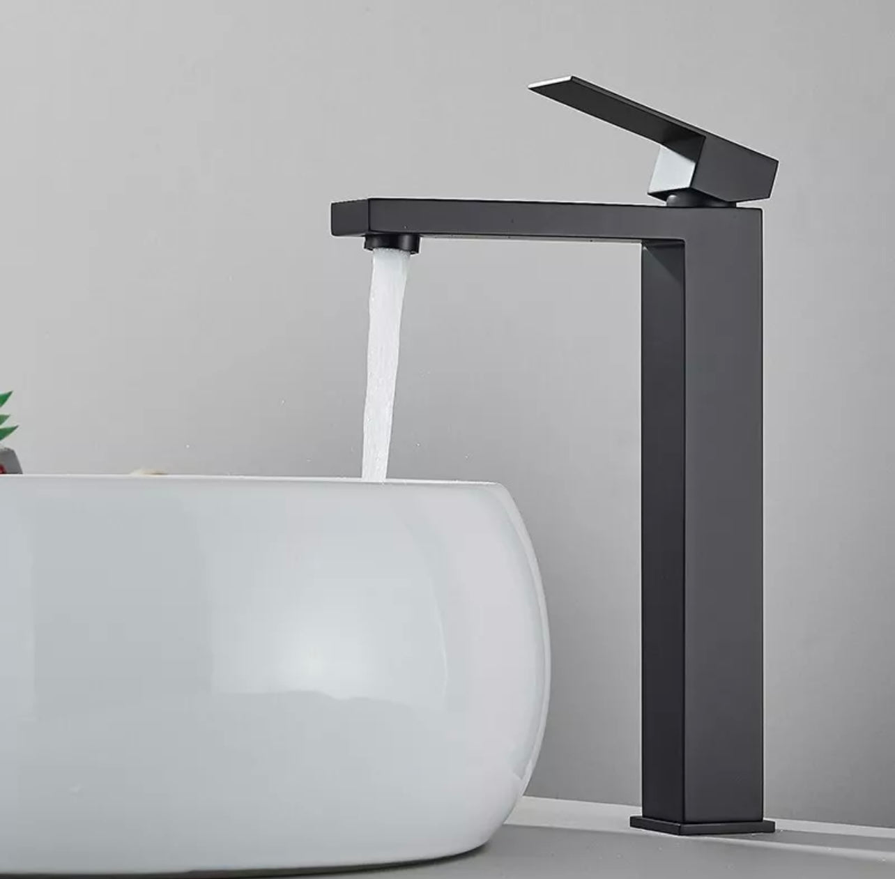 #1465 matte black waterfall vessel faucet