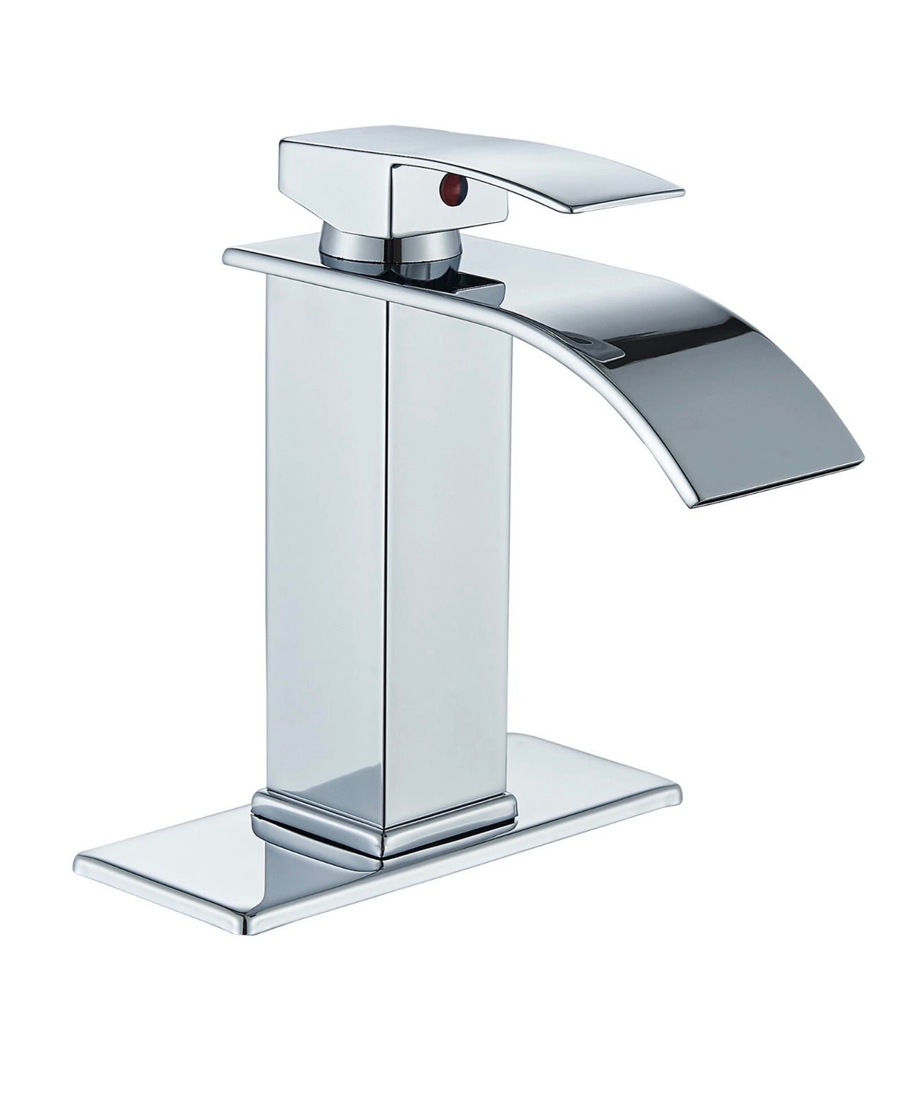 #1398 POLISHED CHROME WATERFALL SPOUT VANITY FAUCET
