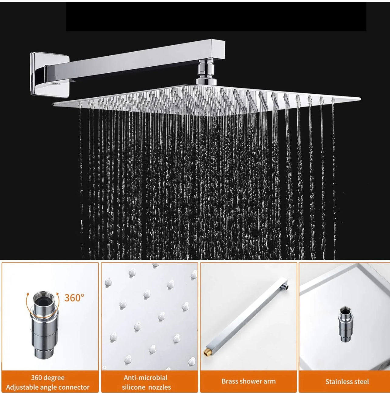12 inch chrome 2 function Thermostatic shower system