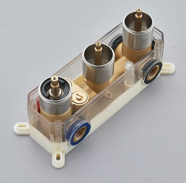 16x32 INCH BRUSHED NICKEL LED 3 FUNCTION CEILING MOUNT SHOWER SYSTEM WITH 6x MASSAGE JETS