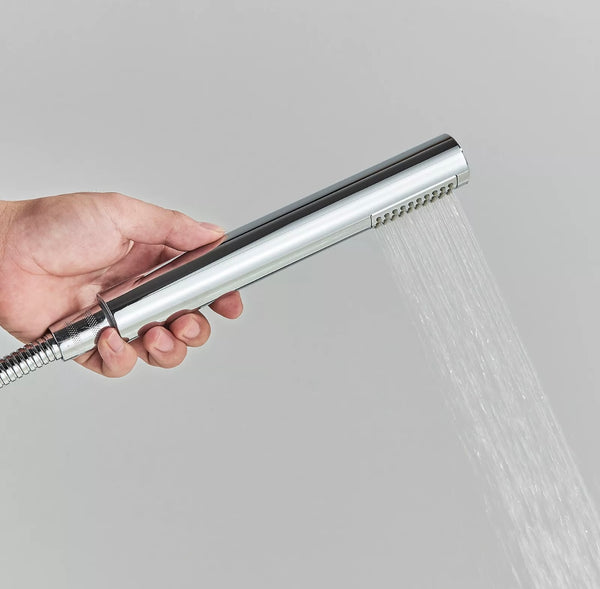 #1611 Chrome 2 function cylinder shape tub filler faucet