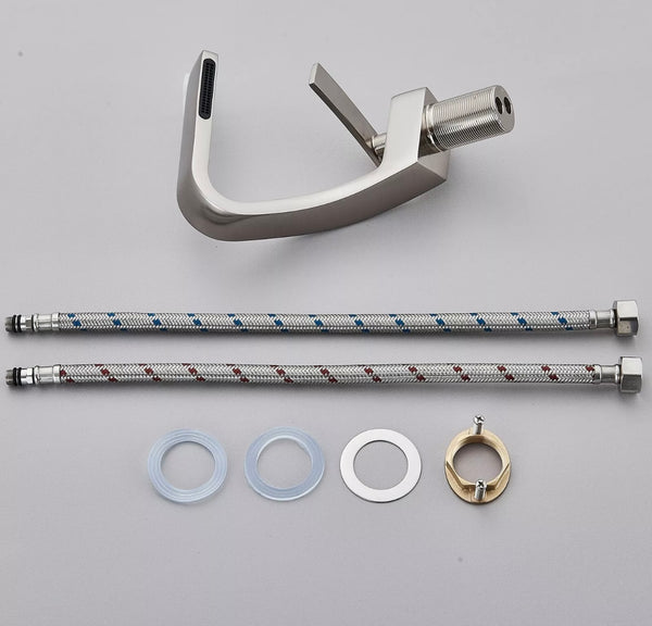 #1384 BRUSHED NICKEL WATERFALL VANITY FAUCET