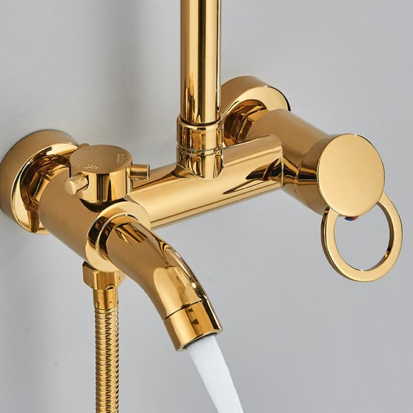 #1177 POLISHED GOLD SLIM 3 IN 1 EXPOSED SHOWER SET