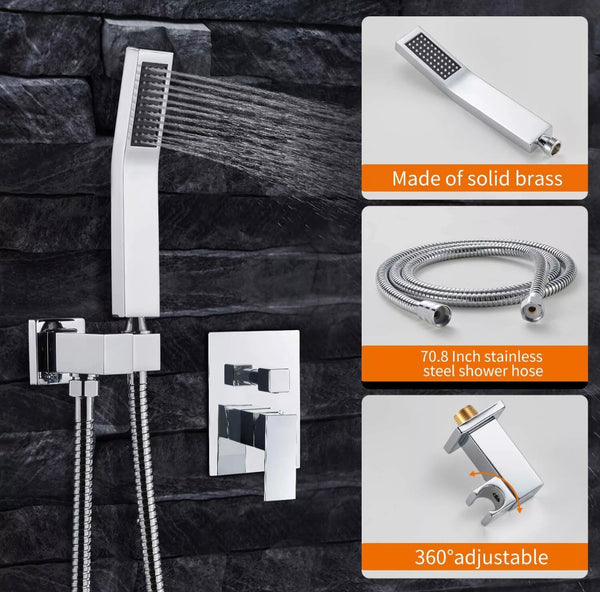 #1003 8-INCH CHROME 2 FUNCTION CONCEALED SHOWER SET