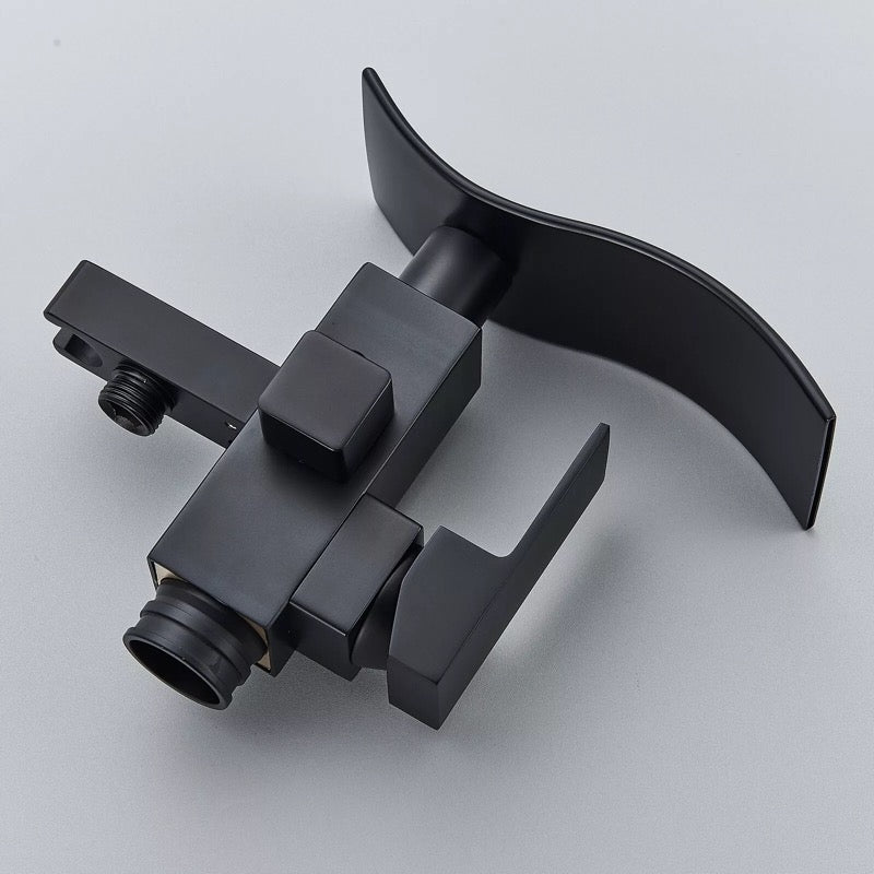 Matte black 2 function waterfall tub filler faucet