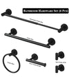 6pcs Matte Black Towel Rack Set