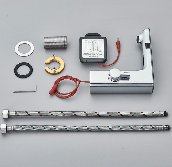 #1481 CHROME INFRARED SENSOR TOUCHLESS WATERFALL VANITY FAUCET WITH LCD DISPLAY