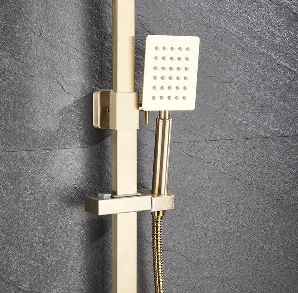 #1156 BRUSHED GOLD 3 In 1 RAINFALL EXPOSED SHOWER SET
