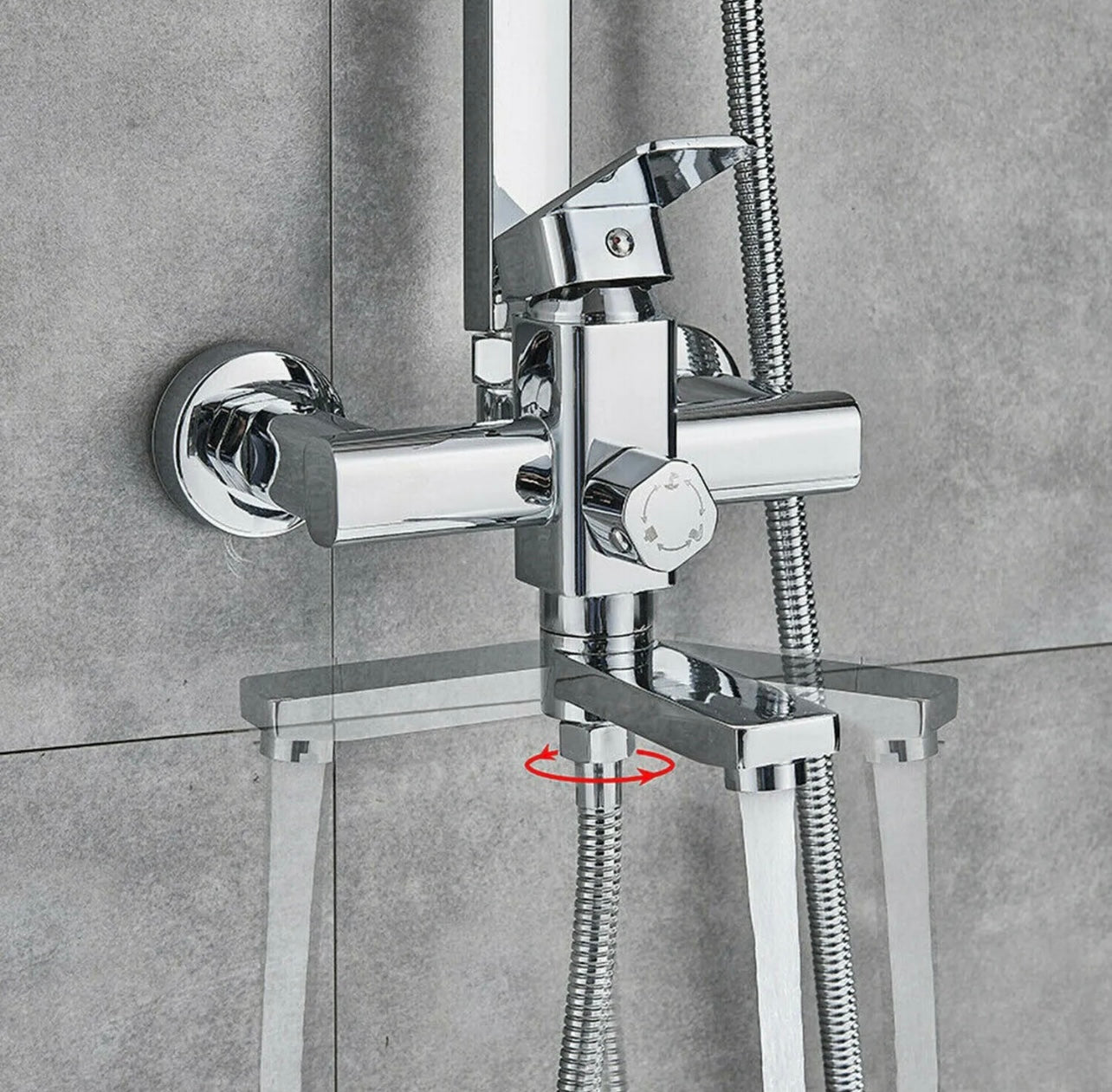 3 in 1 rainfall exposed shower system