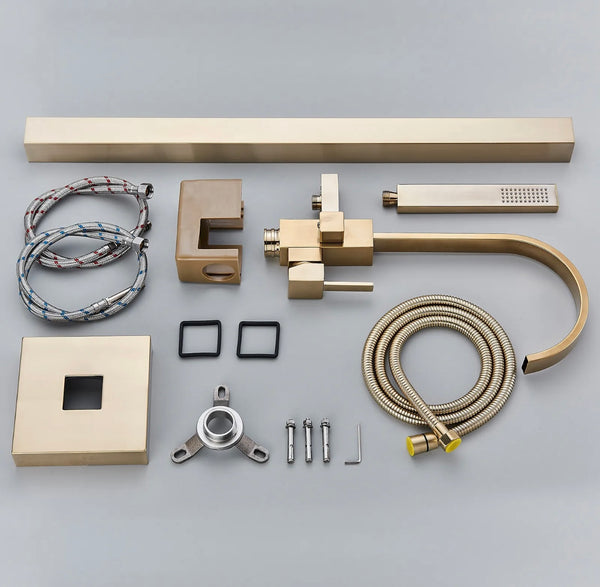 #1605 Brushed gold 2 function waterfall spout tub filler faucet