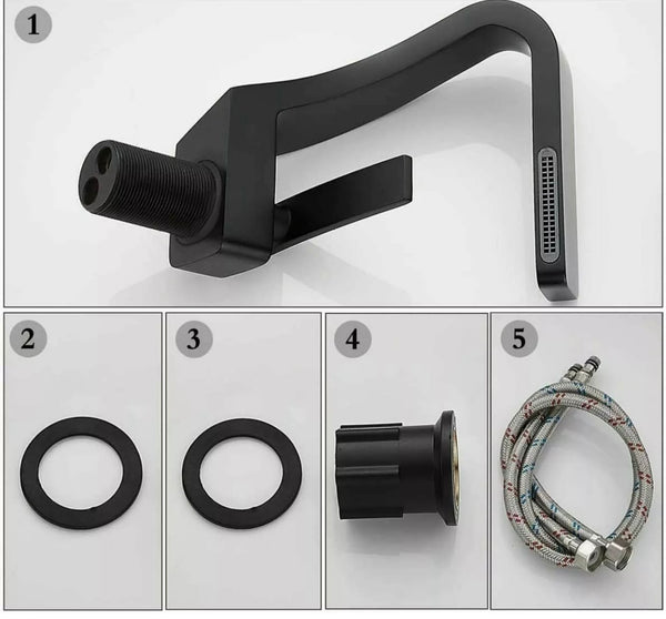 #1385 MATTE BLACK WATERFALL VANITY FAUCET