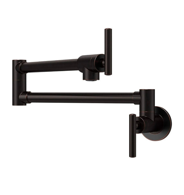 #1568 BRUSHED NICKEL COMMERCIAL WALL MOUNT POT FILLER FAUCET WITH EXTENDED SWING ARM