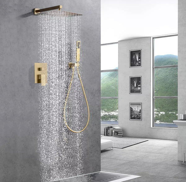 #1042 16-INCH BRUSHED GOLD 2 FUNCTION SHOWER SET