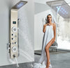 #1270 BRUSHED NICKEL STAINLESS RAINFALL WATERFALL LED SHOWER PANEL TOWER MASSAGE SPRAY SYSTEM