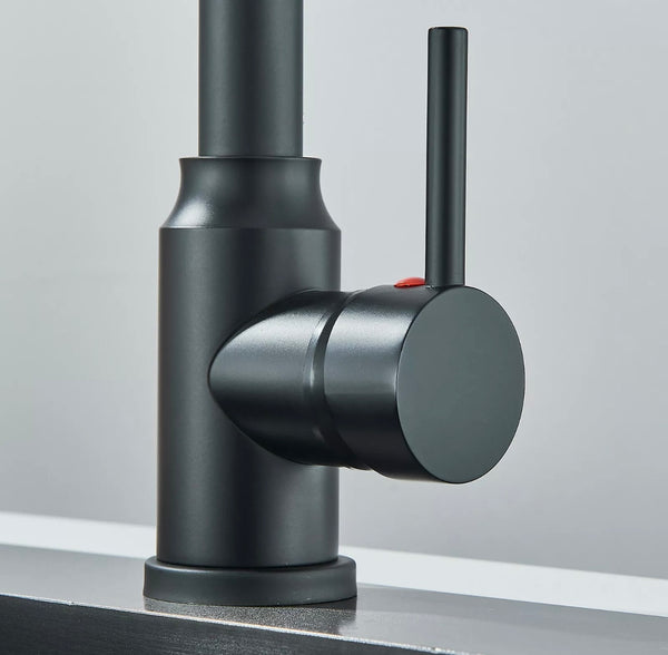 #1599 MATTE BLACK SPRING 2 FUNCTION KITCHEN FAUCET