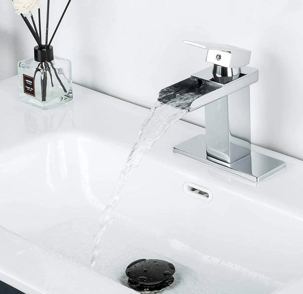 #1396 CHROME WATERFALL VANITY FAUCET