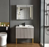 #1715 SG9250 32-Inch Stripe Modern Greige Standing Vanity Set with Mirror
