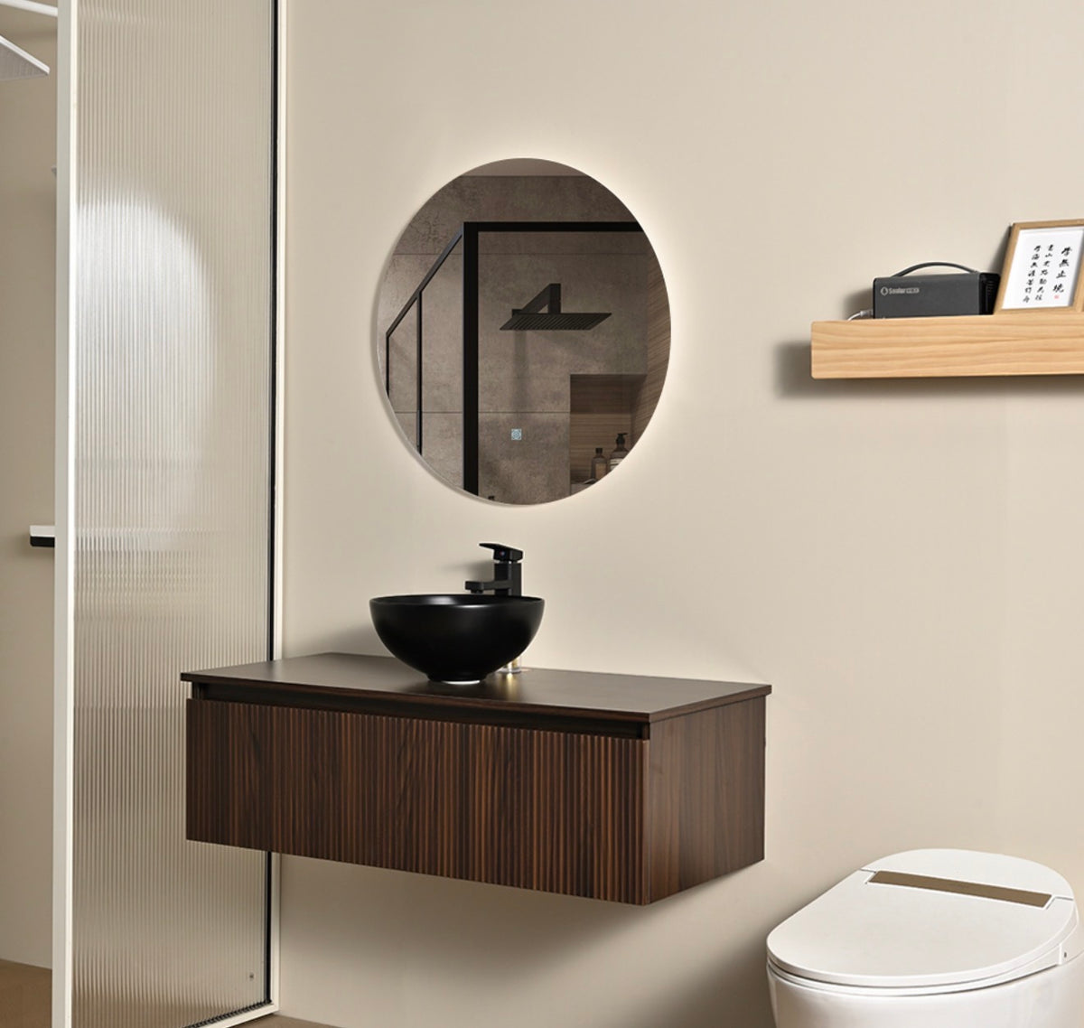 #1724 SG-9305 40-Inch Vessel Vanity Set with LED Mirror