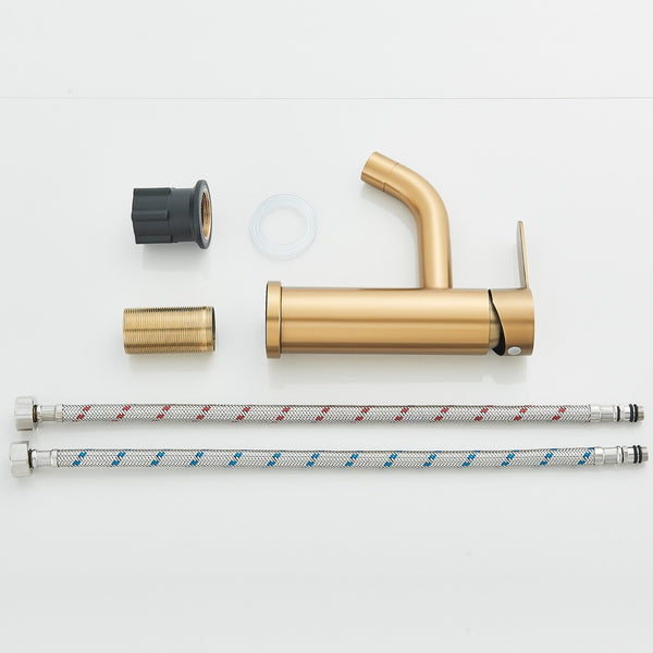 #1476 BRUSHED GOLD WATERFALL VANITY FAUCET