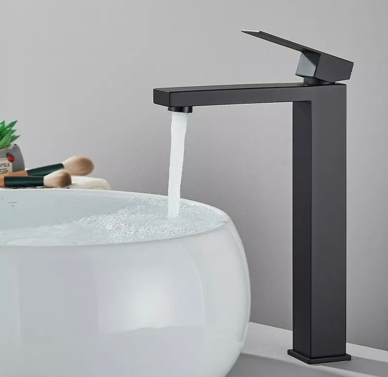 #1465 matte black waterfall vessel faucet