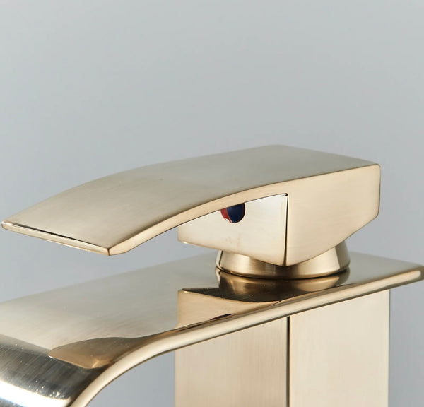 #1400 MATTE BLACK WATERFALL SPOUT VANITY FAUCET