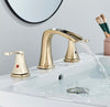 #1469 BRUSHED GOLD 8 INCH WIDESPREAD WATERFALL VANITY FAUCET