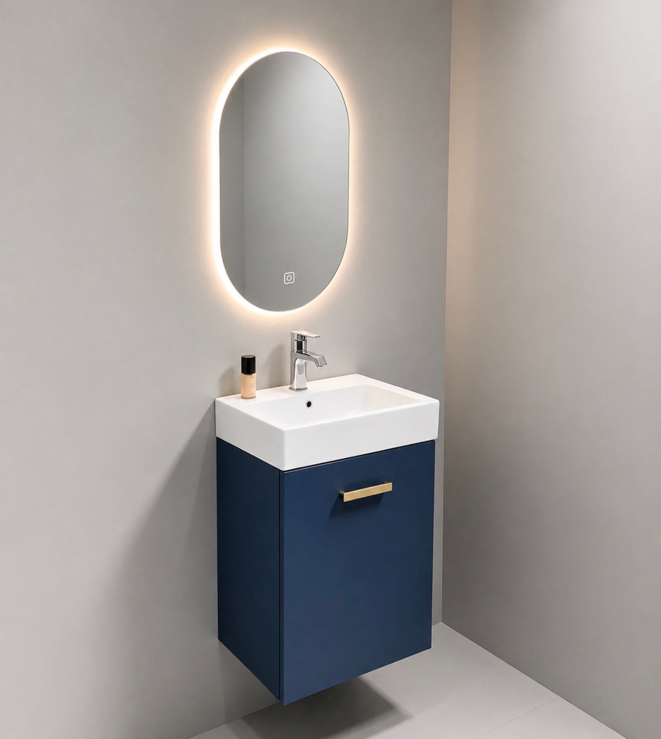 SG-9267 19-Inch Blue Floating Vanity Set with LED Mirror