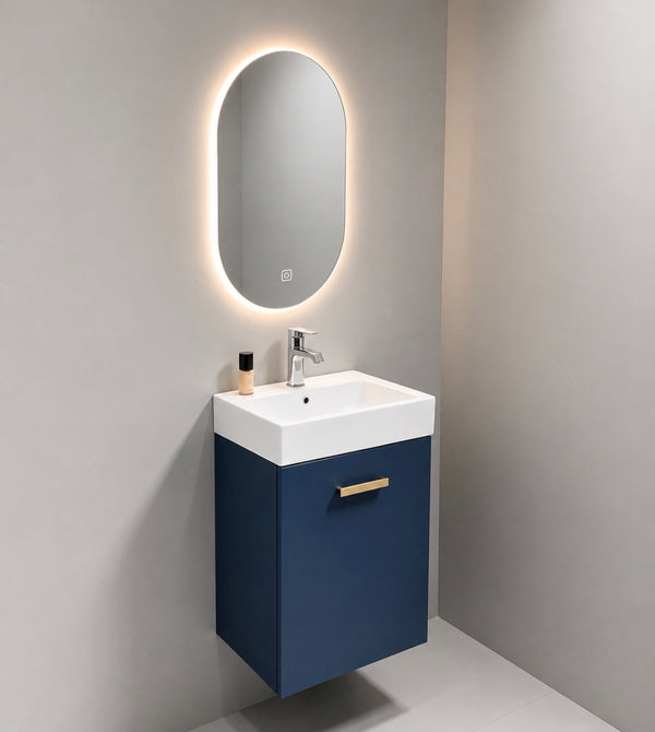 SG-9267 19-Inch Blue Floating Vanity Set with LED Mirror