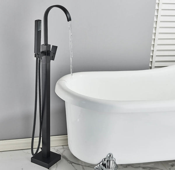 #1607 Matte black 2 function waterfall spout tub filler faucet