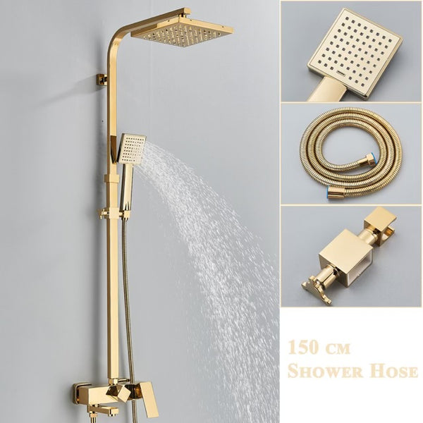 #1174 GOLD 3 IN 1 EXPOSED SHOWER SET