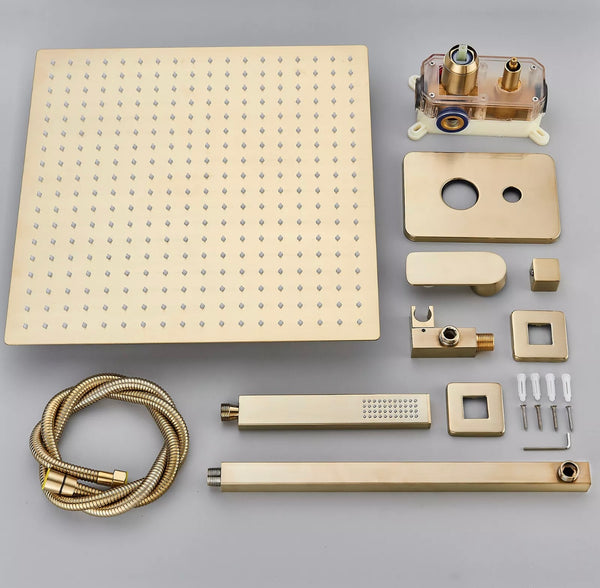 #1042 16-INCH BRUSHED GOLD 2 FUNCTION SHOWER SET