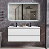 #1705 SG8056D 48-Inch White Floating His & Her Vanity Set with LED Mirror
