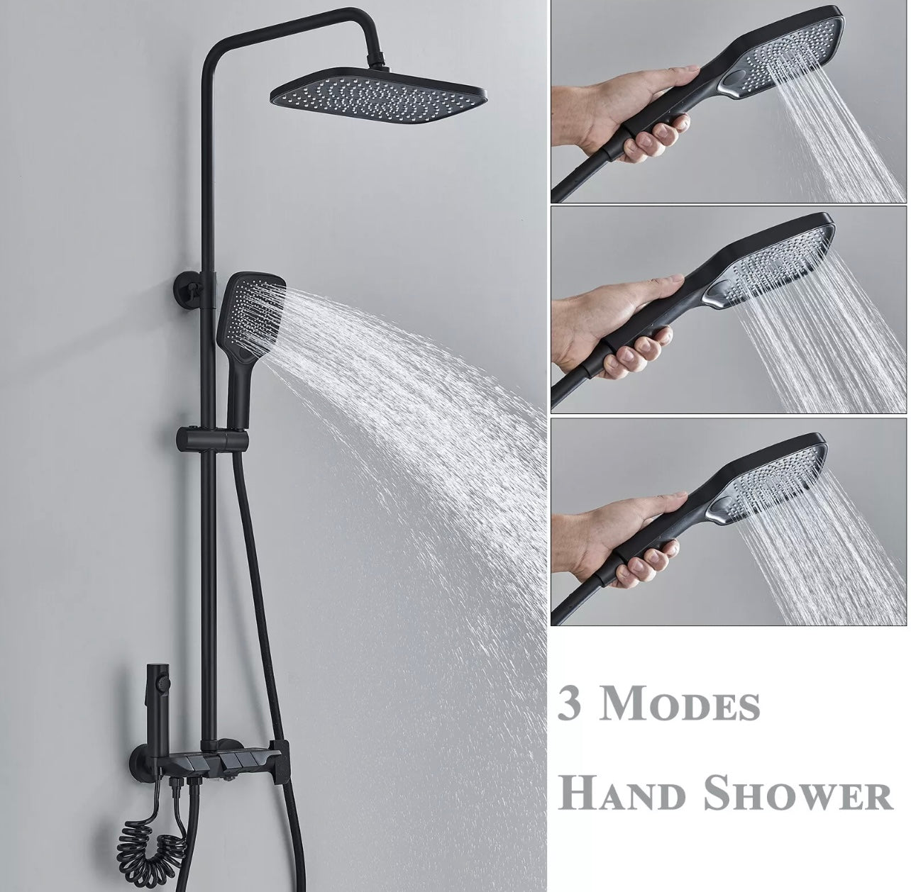 Smart Matte black 4 in 1 exposed shower set