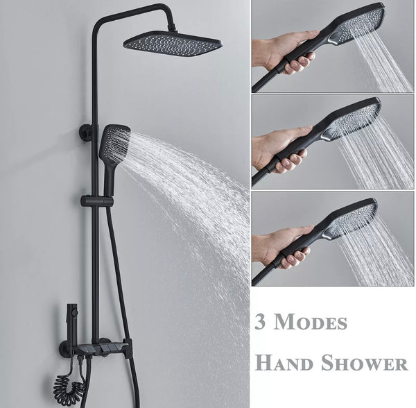 #1167 SMART MATTE BLACK 4 IN 1 EXPOSED SHOWER SET