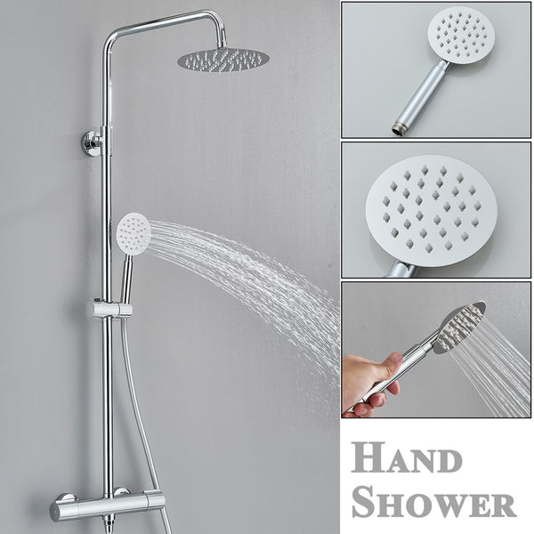 #1175 CHROME 2 IN 1 EXPOSED SHOWER SET WITH THERMOSTATIC VALVE