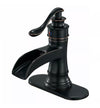 #1457 OIL RUBBED BRONZE WATERFALL VANITY FAUCET + POPUP DRAIN