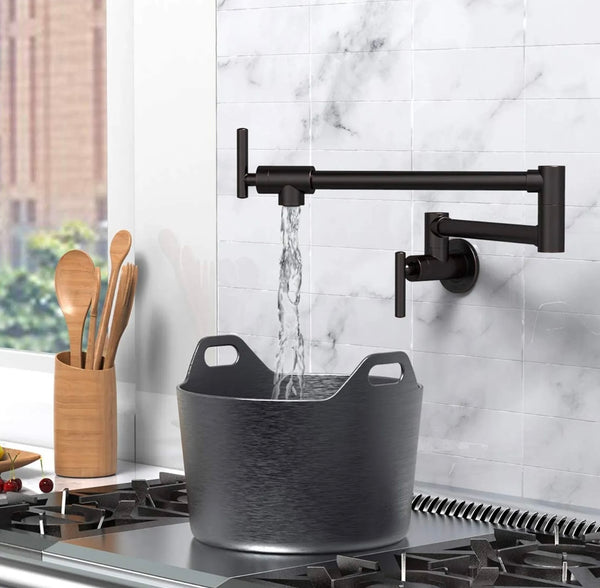 #1568 BRUSHED NICKEL COMMERCIAL WALL MOUNT POT FILLER FAUCET WITH EXTENDED SWING ARM