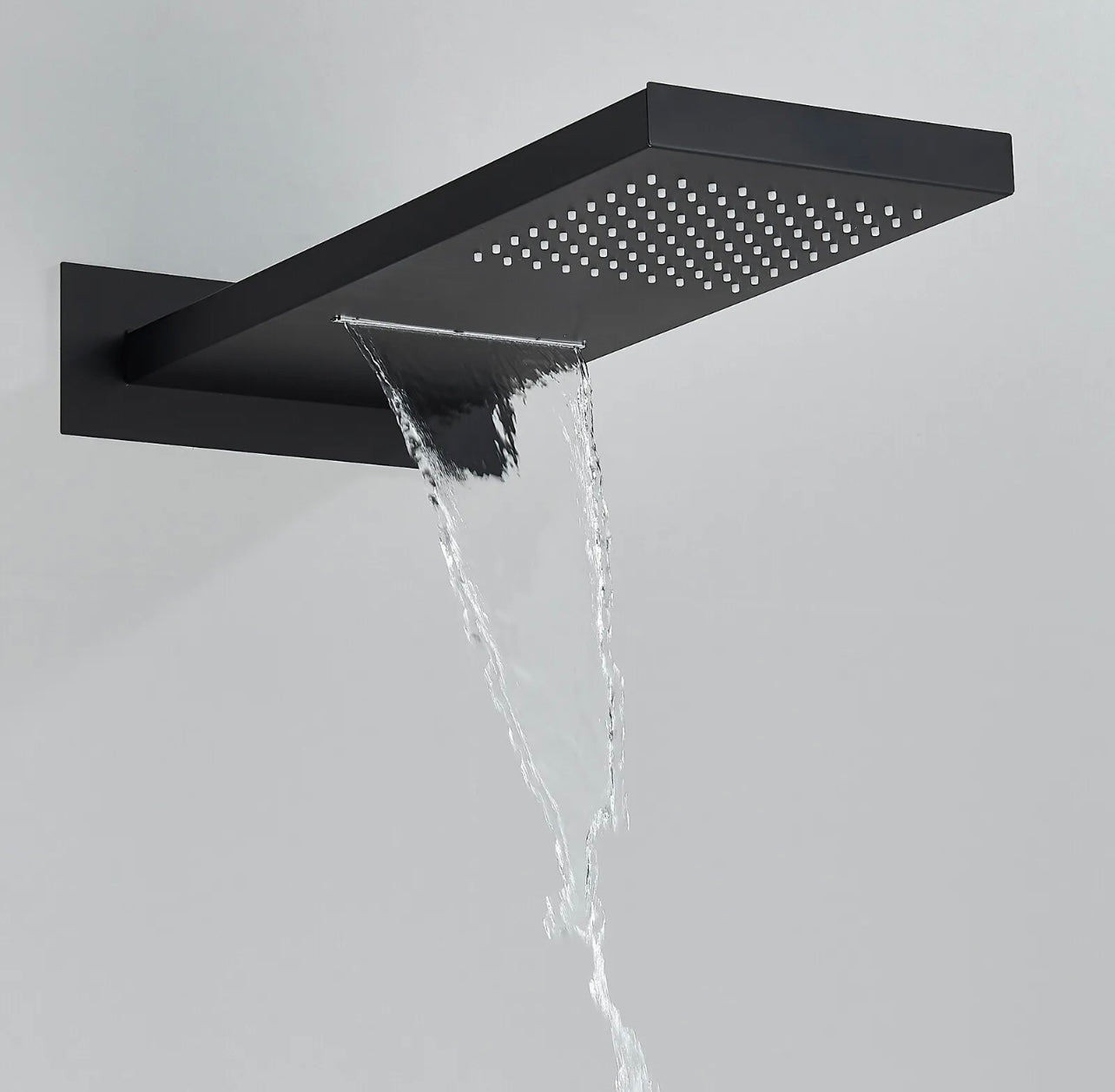 Shower Faucet Set w/Thermostatic Valve System Rain Waterfall Shower Head Combo