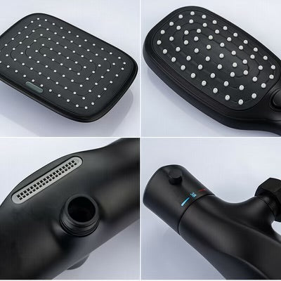 #1176 MATTE BLACK 3 IN 1 EXPOSED SOWER SET