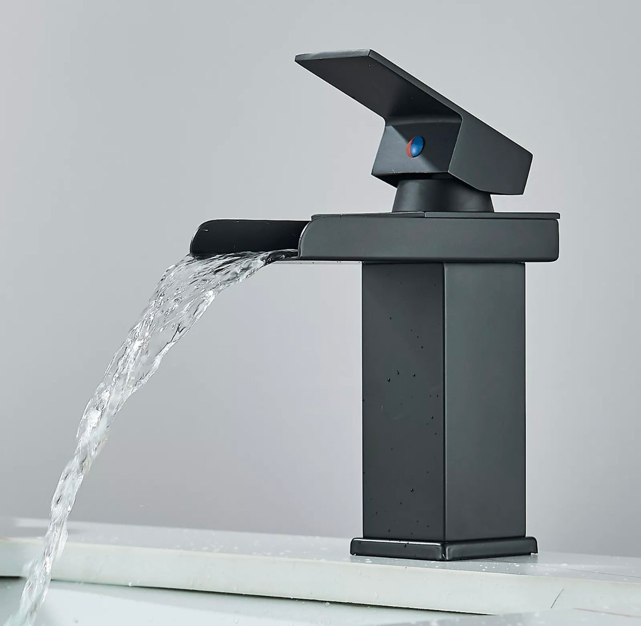 #1464 matte black waterfall vanity faucet