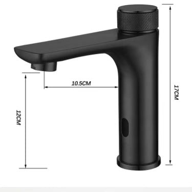 #1463 matte black infrared sensor waterfall vanity faucet