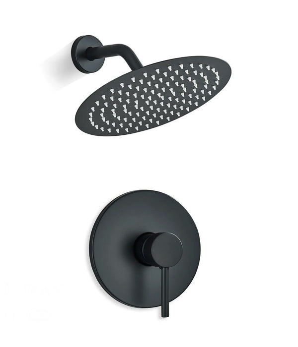 #1037 8 INCH MATTE BLACK SINGLE FUNCTION SHOWER SYSTEM